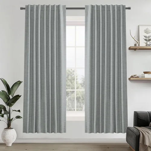 Miniatura 82 de UHITECH Cortinas opacas de 35 pulgadas de largo para sala de estar, 2 paneles, cortina opaca corta para cocina para ventanas pequeñas, cortinas
