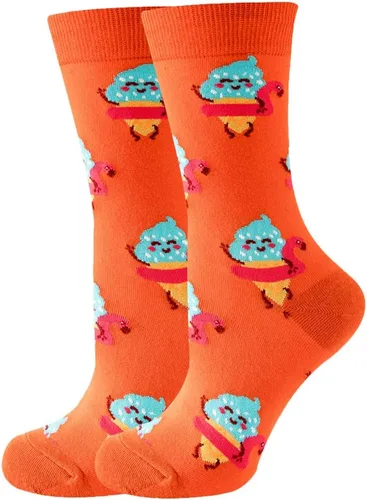 Miniatura 5 de Calcetines deportivos de media pantorrilla con diseño de animales frutales, piña, pingüino, gato, para mujeres y hombres
