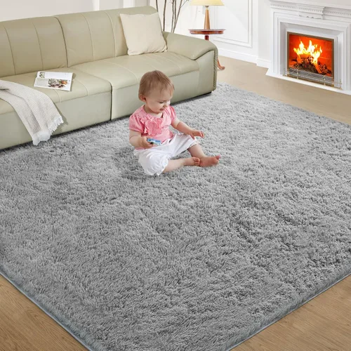 Miniatura 20 de Alfombra ultra suave para sala de estar, alfombra mullida de área 4X6 para dormitorio, alfombras modernas de pelo largo, alfombra suave