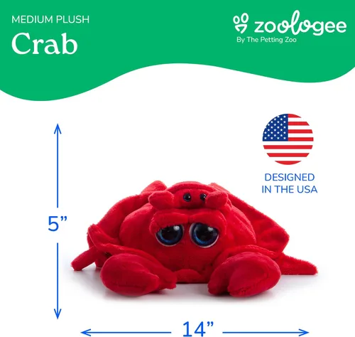Miniatura 3 de The Petting Zoo Peluche de cangrejo mamá y bebé, regalos para niños, animales del océano Pocketz, juguete de peluche de cangrejo de 14 pulgadas