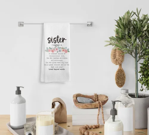 Miniatura 4 de Regalos para Hermanas Toallas de Cocina y Paños de Cocina, Las Mejores Toallas de Mano para Hermanas Paños de Cocina para Baño y Cocina, 16x24