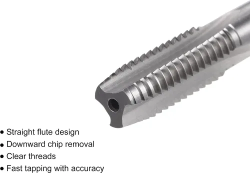 Miniatura 3 de uxcell Macho de roscar para fresado de roscas 3/8"-16 UNC, máquina de mano izquierda HSS (acero de alta velocidad) 6542 sin recubrimiento 3 flautas