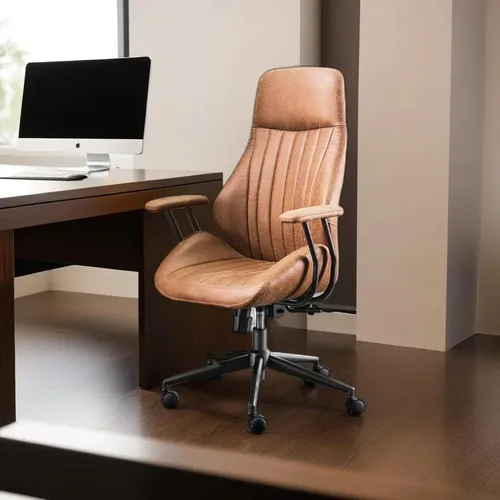 Miniatura 8 de HOOOWOOO Silla de Oficina Ergonómica, Silla de Escritorio Moderna de Computadora de Media Siglo, Silla Ejecutiva Cómoda con Asiento Extra Ancho