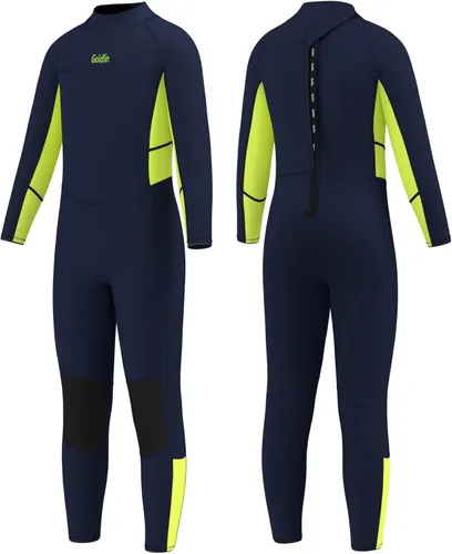 Goldfin Traje de neopreno para niños y niñas, 0.118 in de neopreno con cremallera trasera que mantiene el calor para agua fría, natación, buceo,