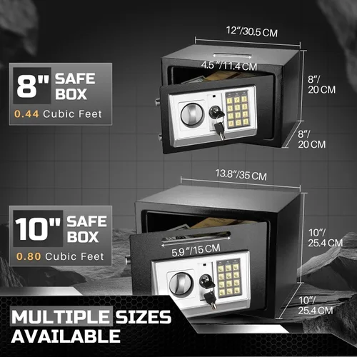 Miniatura 6 de Flexzion Caja Fuerte Pequeña con Ranura de Depósito - Caja Fuerte Electrónica de Depósito para Dinero con Cerradura de Teclado de Combinación