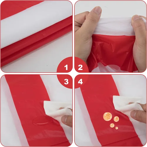 Miniatura 3 de peony man Mantel de plástico a rayas rojas y blancas, mantel rectangular impermeable para carnaval y circo, para decoración de días festivos