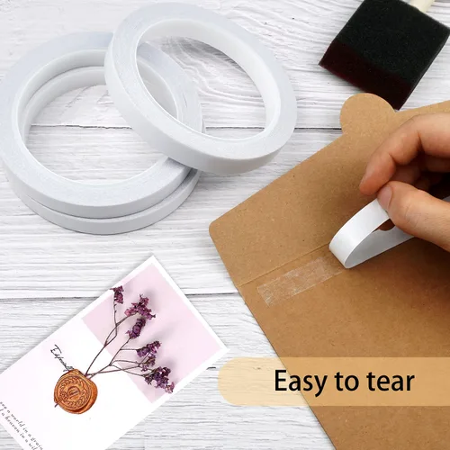 Miniatura 4 de Cinta adhesiva de doble cara para manualidades, regalos, artes, fotografía, álbumes de recortes, rasgón a mano, respaldo de papel 1/2 pulgada