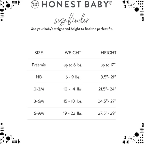 Miniatura 7 de HonestBaby Pijama de una pieza con cremallera frontal y pies para bebé niña