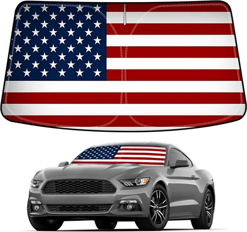 Miniatura 17 de Bestview - Parasol para parabrisas con bandera americana para Ford F-250 F-350 de 2008-2016, parasol plegable personalizado para ventana delantera