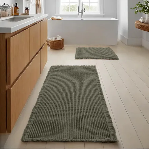 Miniatura 19 de JIUZHEN Tapete de Baño Mejorado con Diseño de Gofre Súper Absorbente Tapetes de Baño Antideslizantes Alfombras de Baño Lavables a Máquina de Secado