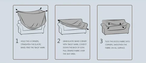 Miniatura 2 de Luxury Home Juego de fundas protectoras para sofá, elastano elástico, antideslizante, para muebles de 3/2 cojines
