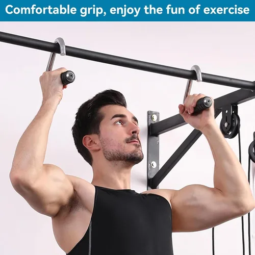 Miniatura 3 de Asas para dominadas, agarre de mango de fitness, asas plateadas resistentes en forma de C, barra de entrenamiento de fuerza para gimnasio, agarre