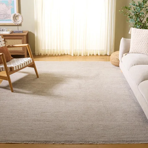 SAFAVIEH Lasa Collection - Alfombra de área de 9 x 12 pies, color beige, diseño de flecos sólidos, no desprende pelusa y de fácil cuidado, ideal
