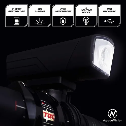 Miniatura 2 de XPRO-LUME - Luces de bicicleta recargables por USB, potentes 500 lúmenes, luz delantera de bicicleta - Super brillante IPX5 impermeable MTB Road