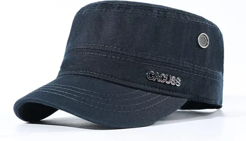 Miniatura 3 de CACUSS Men's Cotton Army Cap Cadet Hat Trucker Dad Hat Military Flat Top Adjustable Classic Baseball Cap