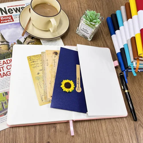 Miniatura 5 de Cuaderno Diario, Cuaderno Universitario Rayado A5 160 Páginas, Diarios de Tapa Dura para Escribir, Cuadernos para Trabajo Oficina Escuela Mujeres
