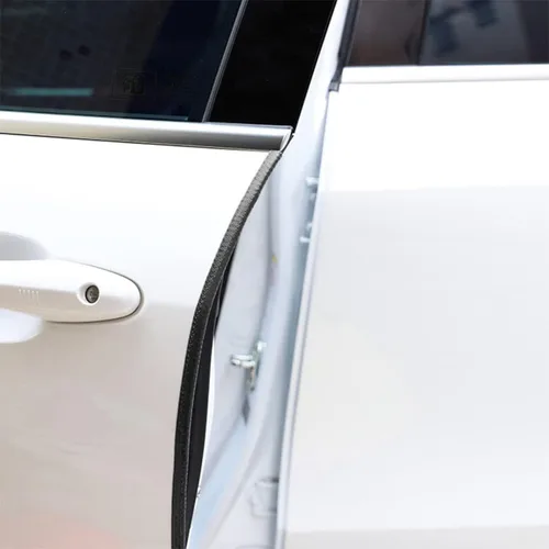 Miniatura 7 de Sello de goma en forma de U, borde de automóvil, protector de puerta automotriz, no requiere pegamento, universal para la mayoría de los Negro