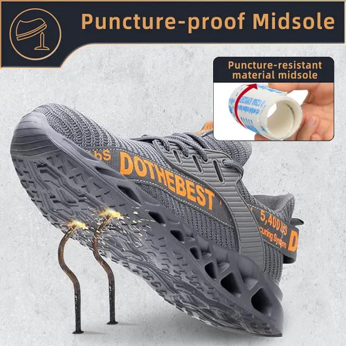 Miniatura 24 de Furuian - Tenis con punta de acero para hombres y mujeres, zapatos de seguridad ligeros, cómodos, a prueba de pinchazos, zapatos de trabajo