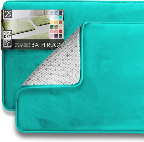 Miniatura 159 de Clara Clark tapete para baño, regadera o tina, de gomaespuma, negro, antiderrapante Azul claro