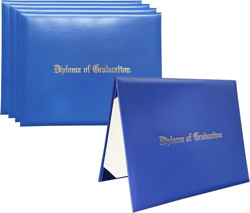 Miniatura 30 de Funda para diploma 8.5”x11” impresa “Diploma de Graduación” en cuero sintético acolchada y rica en color de TngHui, negra
