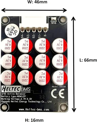 Miniatura 5 de Heltecbms 3-4S 5A Balanceador Activo Lifepo4 Litio Lipo Batería Transferencia de Energía Balanceador Activo 5s 6s 7s 8s 13s 16s (3-4S 5A)