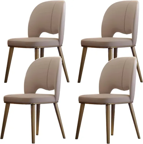 Miniatura 10 de Sillas de comedor, sillas de comedor, juego de 2/4, sillas de cocina con patas de metal, sillas de comedor tapizadas con cojín de cuero, para Negro