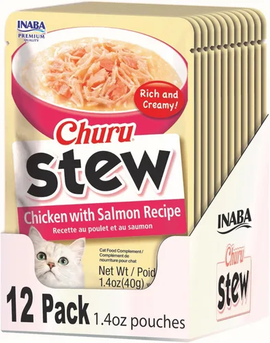 Miniatura 10 de INABA Churu - Estofado para gatos, bolsa de guarnición con vitamina E, 1.4 onzas por bolsa, 12 bolsas, variedad de pollo y mariscos