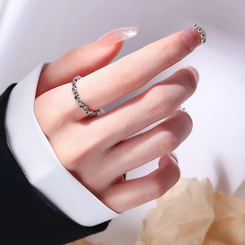 Miniatura 68 de Anillo de plata 925, anillos de plata ajustables para mujer, anillos de pulgar abiertos, anillos de circonio, anillos ajustables, anillos abiertos