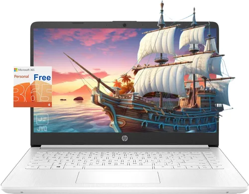 HP Stream Laptop, pantalla HD de 14 pulgadas, procesador Intel Celeron N4120, memoria de 16 GB, almacenamiento de 320 GB (64 GB eMMC + tarjeta de