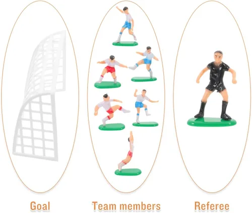 Miniatura 4 de YARNOW Decoración de pastel temático de juego de fútbol, 18 piezas, adornos de pastel de mini jugador de fútbol, adorno de postre de cumpleaños