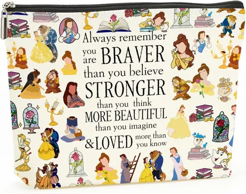 Miniatura 11 de Bolsa de Maquillaje de Belleza Mágica Inspirada en Personajes de Cuentos de Hadas, Regalos de Navidad, Cumpleaños, Amistad para Mujeres, Niñas