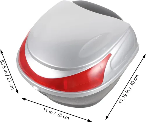 Miniatura 2 de Maletero de motocicleta de 11.81 x 11.02 x 8.26 pulgadas, caja trasera de gran capacidad, con bloqueo de seguridad, almacenamiento trasero