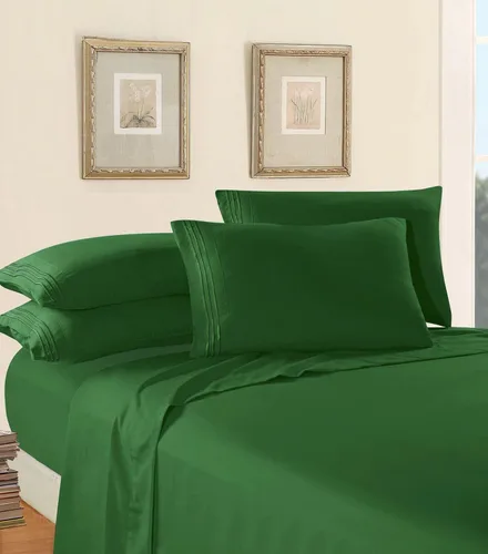 Miniatura 2 de Elegant Comfort - Juego de sábanas de microfibra de 1500 hilos de calidad hotelera prémium de 4 piezas - Resistente a arrugas, sábana bajera Verde
