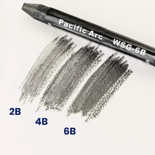 Miniatura 2 de Pacific Arc Juego de 3 palitos de grafito solubles en agua jumbo, suaves 2B, 4B, 6B