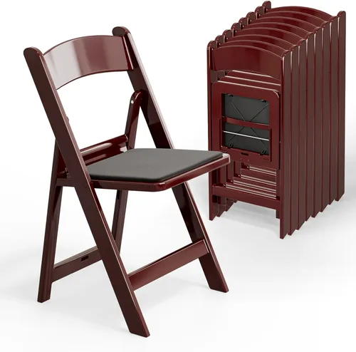 Miniatura 9 de VINGLI Sillas plegables de resina con cojín, silla plegable de plástico con cómodos asientos acolchados, perfectas para fiestas y eventos en Negro