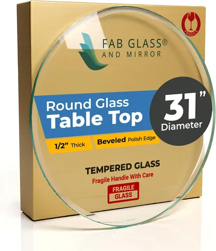 Miniatura 93 de Fab Glass - Mesa redonda de cristal de 48 in, grosor de 3/4 in, cristal pulido plano templado, Vidrio, Transparente