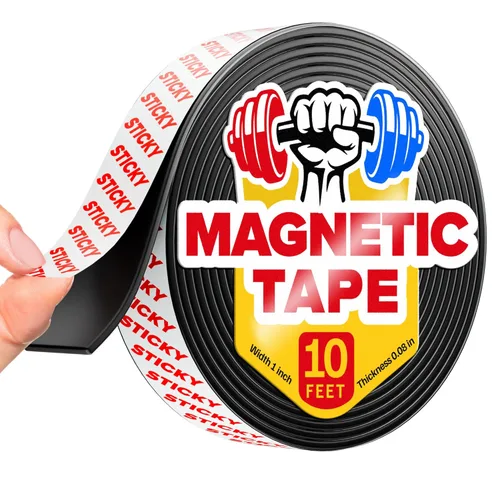 Miniatura 9 de X-bet MAGNET Tiras magnéticas – Rollo de cinta magnética de 1 pulgada x 25 pies – Imanes en blanco para escribir – Etiquetas adhesivas y calcomanías