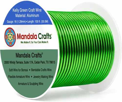 Miniatura 41 de Mandala Crafts - Alambre de aluminio anodizado de 8 calibre para hacer joyas - 9.75 m de alambre flexible negro colorido - Flexible para bonsái