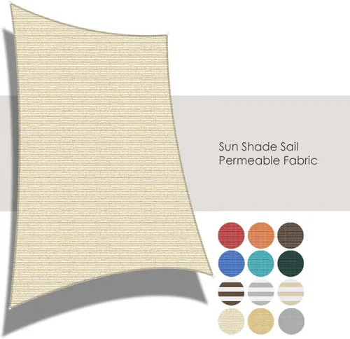 Miniatura 8 de ECOOPTS Vela de Sombra Solar HDPE de 8'x8' Toldo Rectangular para Sombra de Patio Exterior Cubierta de Pérgola Bloquea 95% UV Resistente (Beige)