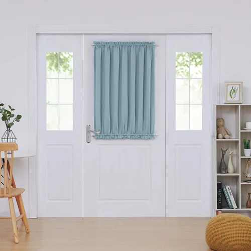 Miniatura 65 de Cortina térmica para puerta con bolsillo para barra, opacas, tratamiento de ventanas con ojales y ojales Deconovo 1 panel