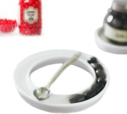 Miniatura 2 de Cuchara de aceituna de acero inoxidable, cuchara de cereza con herramientas de servicio de tarro de orificio de drenaje
