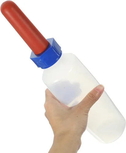 Miniatura 3 de GANAZONO Biberón de silicona gruesa para terneros de 16.9 onzas, alimentador de leche a prueba de fugas para terneros recién nacidos, corderos