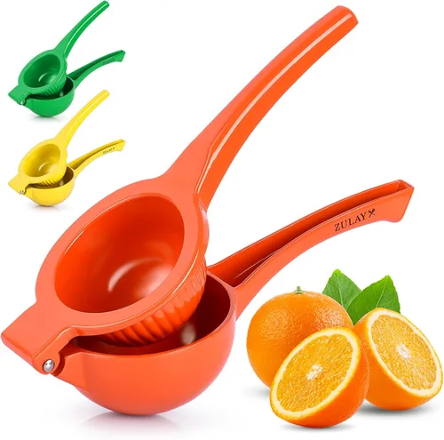 Zulay - Exprimidor de naranja de metal de alta calidad, exprimidor de cítricos, prensa manual para extraer la mayor cantidad de jugo posible,