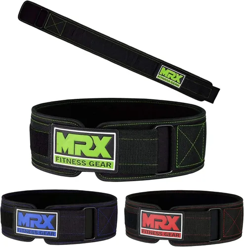 Miniatura 8 de MRX - Cinturón de levantamiento de pesas, 4 pulgadas de ancho, 0.315 in de grosor, acolchado para la espalda, con correas flexibles de espuma