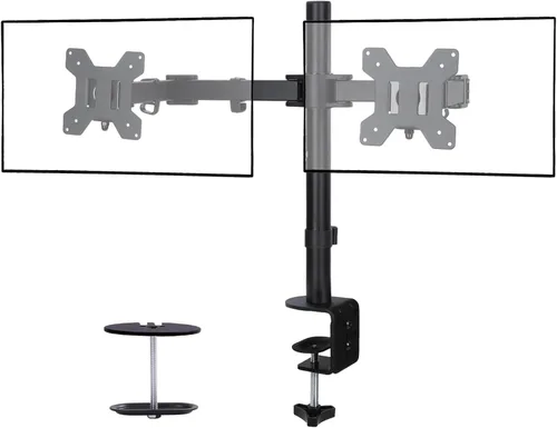 Miniatura 8 de Soporte para monitor cuádruple, soporte de escritorio ajustable resistente para 4 monitores para pantalla de 13 a 27 pulgadas, soporta hasta 22