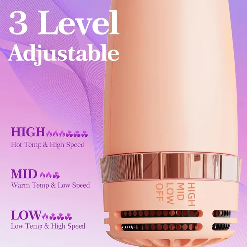 Miniatura 4 de Cepillo Secador de Cabello Cepillo Secador en Uno, Cepillo Secador de Cabello 4 en 1 Secador con Barril Ovalado, Mini Cepillo de Aire Caliente