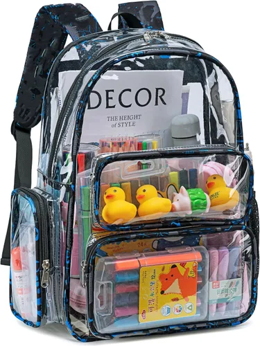 Miniatura 186 de CAMTOP Mochila transparente resistente y transparente para estudiantes, escuela, trabajo, festival, viajes, deportes, Beige, Mediana, Camtop Mochila