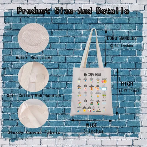 Miniatura 3 de My Coping Skills - Bolsa de mano con alfabeto, regalo de salud mental, consejero escolar, regalo para el cuidado personal, regalo para psicólogo
