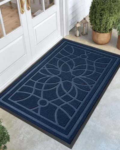 Miniatura 12 de DEXI - Felpudo para puerta exterior, alfombra de entrada de perfil bajo y resistente antideslizante para el recibidor, alfombras de bienvenida que