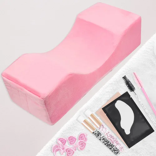 Miniatura 4 de Extensión de pestañas de terciopelo para salón de belleza, almohada de espuma viscoelástica para el cuello para extensiones de pestañas, injerto